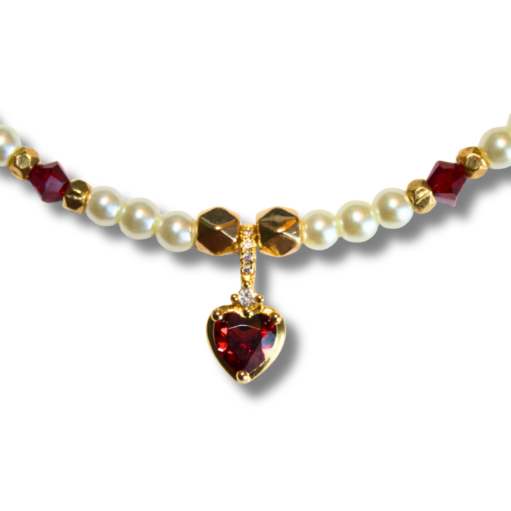 Garnet Heart Necklace