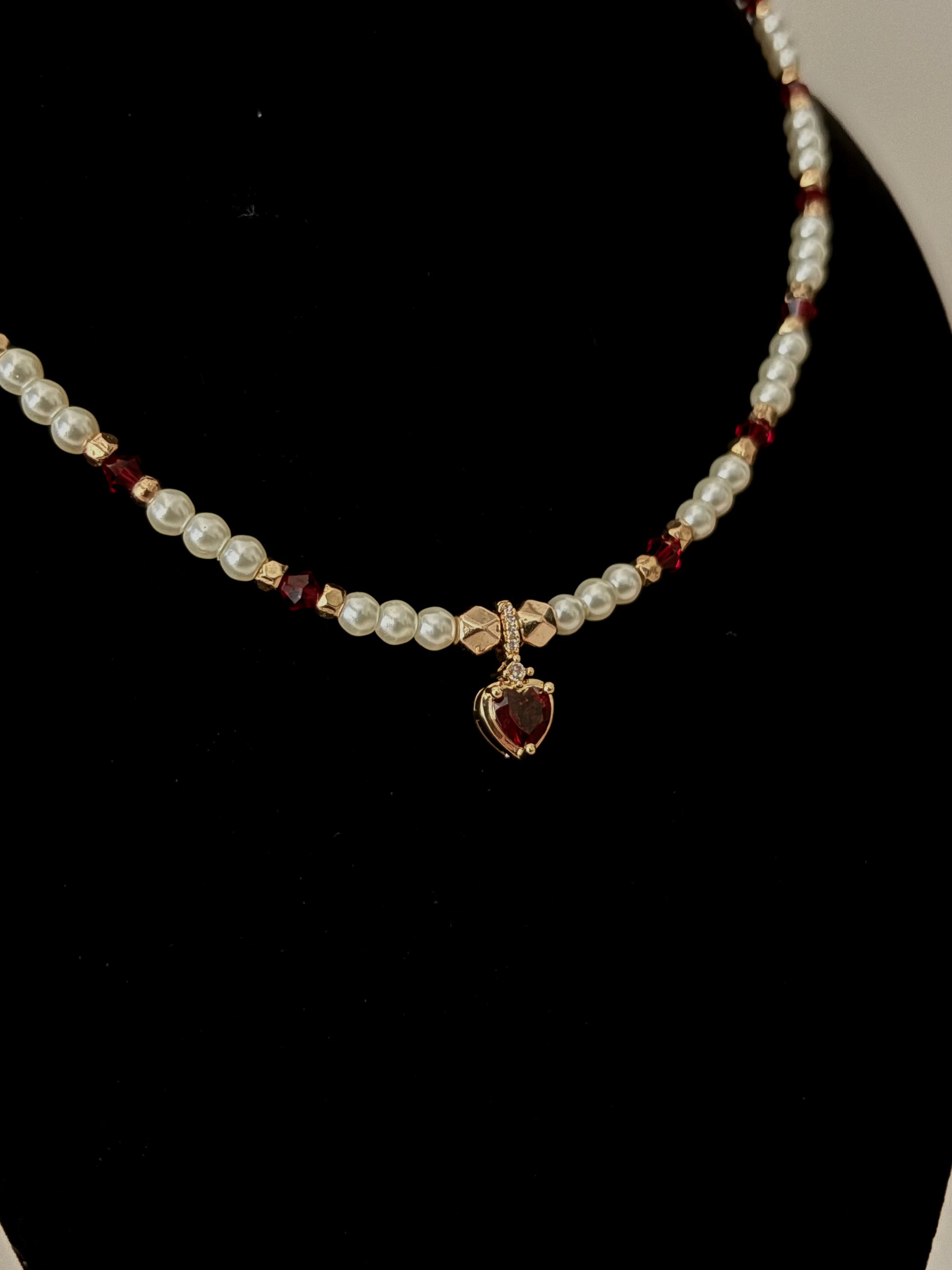 Garnet Heart Necklace