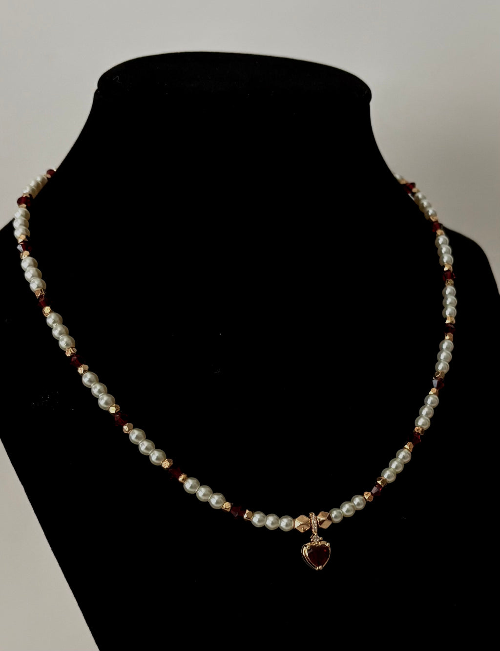 Garnet Heart Necklace