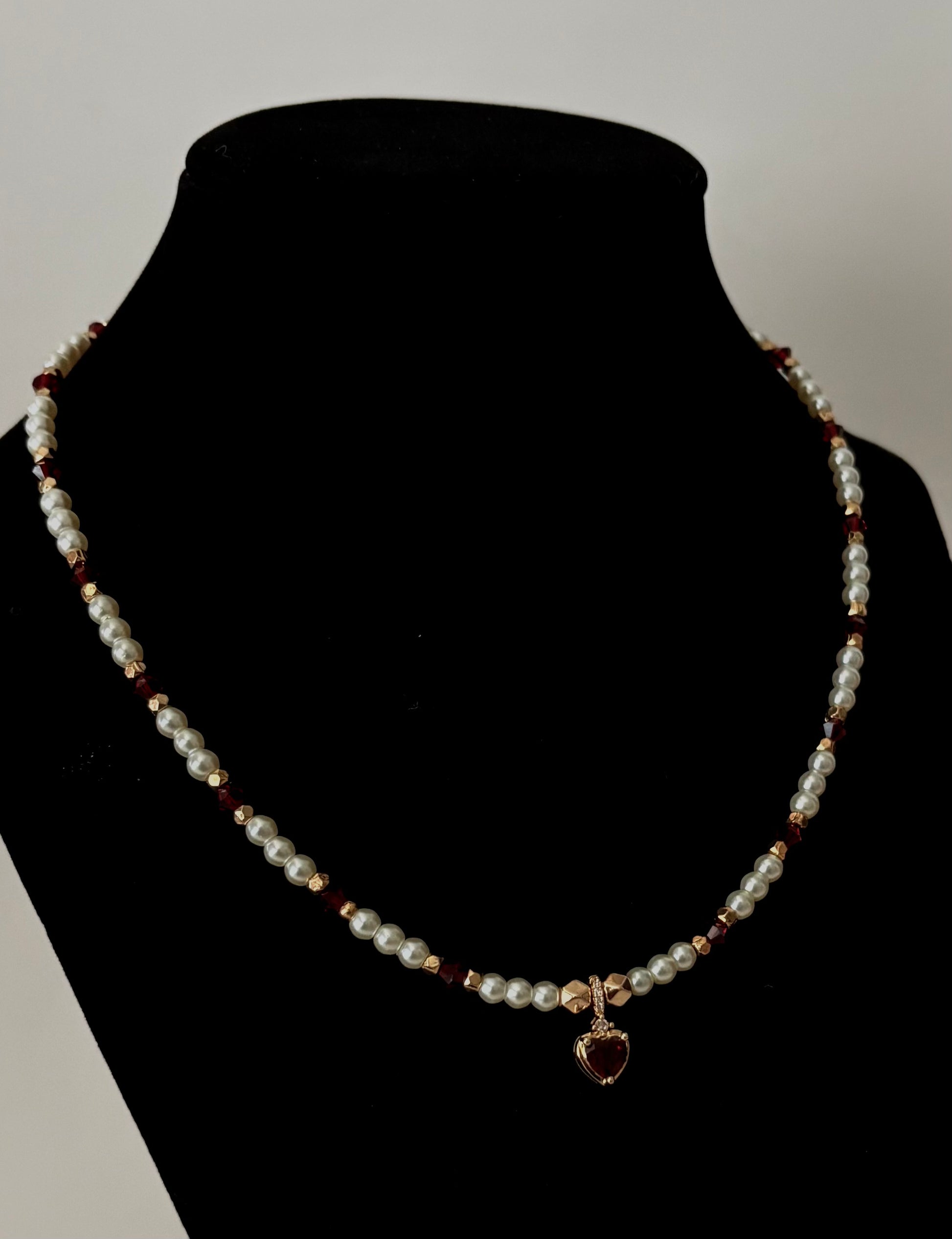 Garnet Heart Necklace