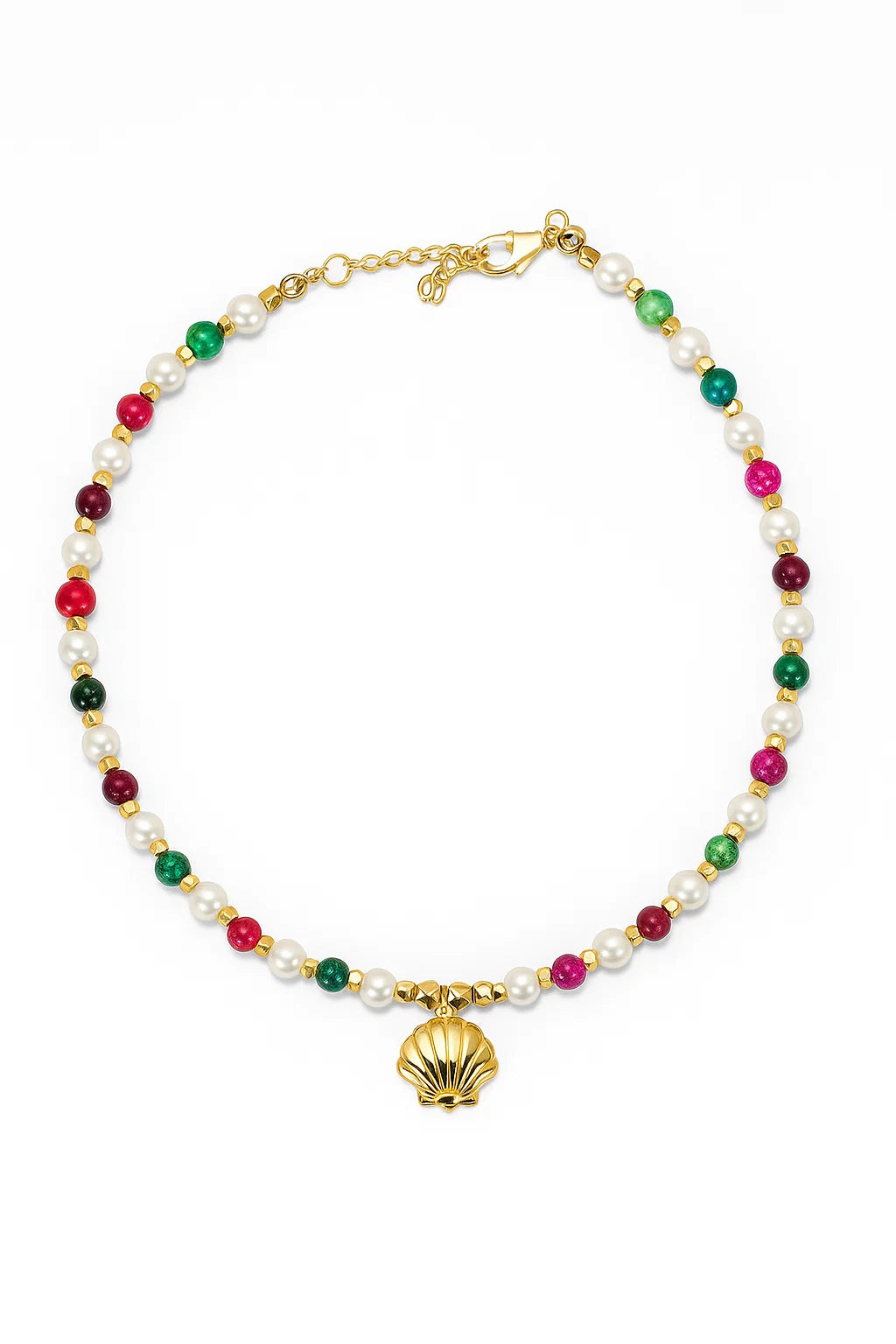 The Colette – Pearl & Gem Shell Necklace