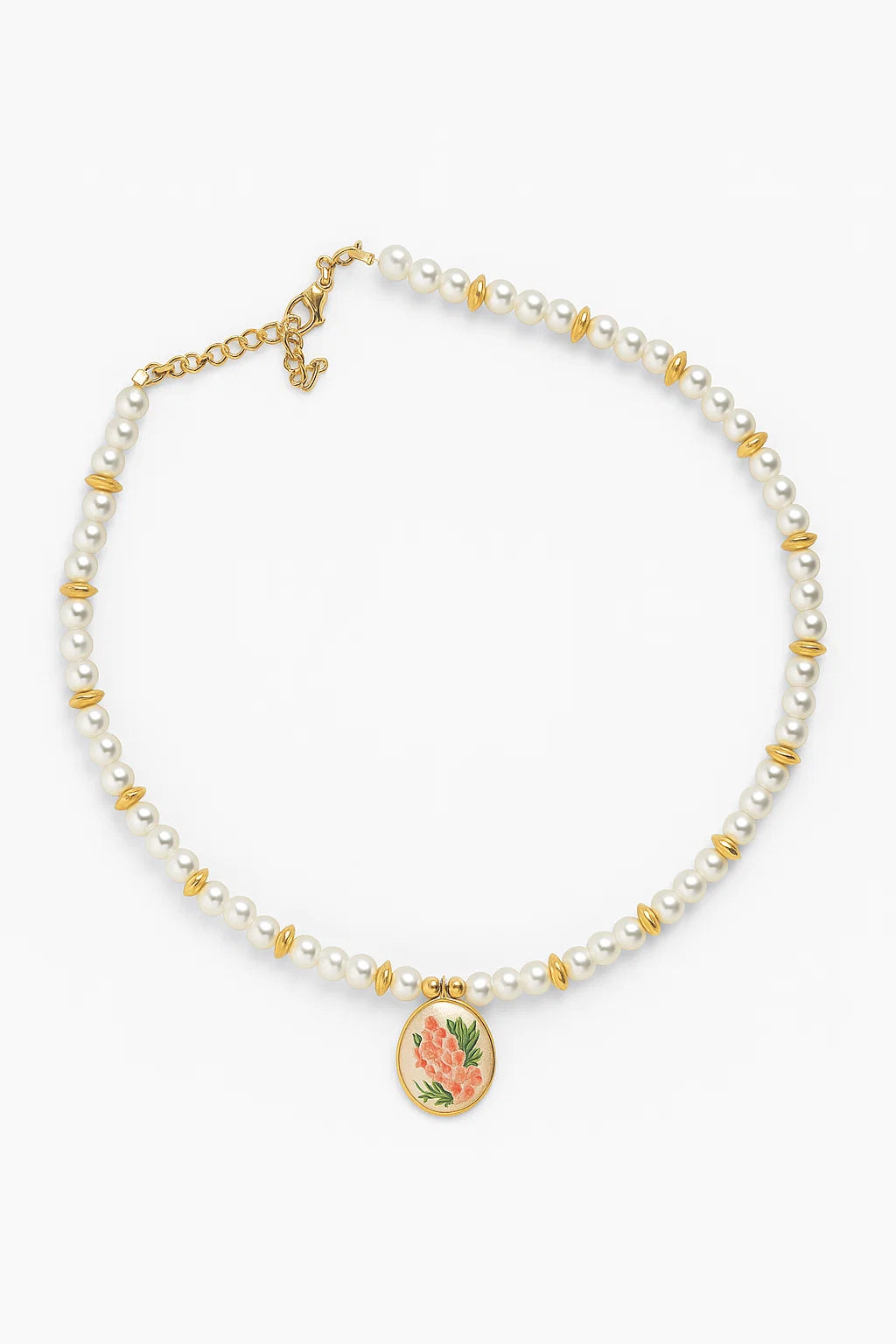 The Margaux – Vintage Bloom Pearl Necklace